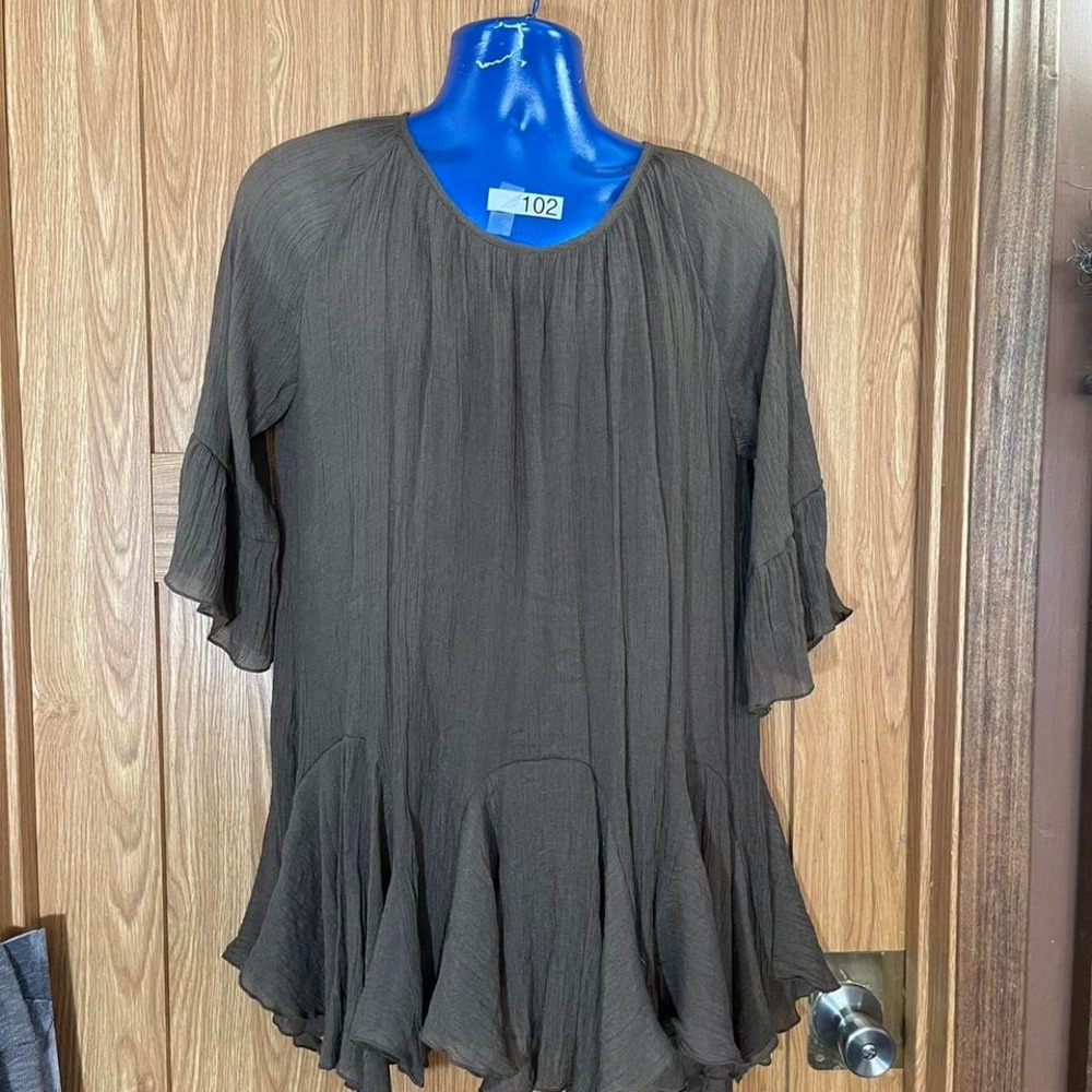 Angel Heart XL Brown Loose Fit Tunic With Built In‎ Slip